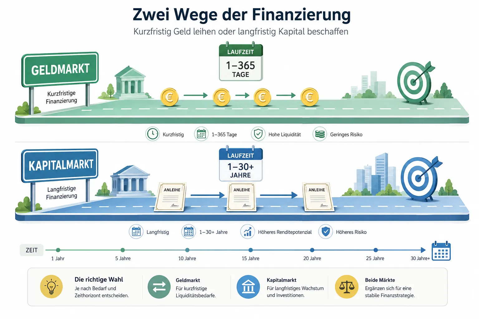 Was ist der Geldmarkt? Einfach erklärt, Definition, Instrumente & ETFs (2026) 1 Was ist der Geldmarkt?, Einfach erklärt